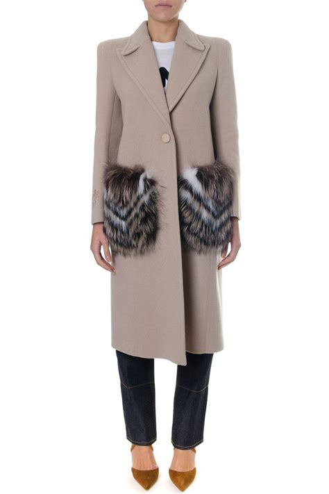 fendi fur pocket coat|fendi fur trimmed coats.